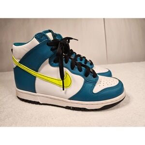 Nike Dunk High DB2179-109 Boys Sneakers Blue White Yellow High Top Shoes Pre-Own